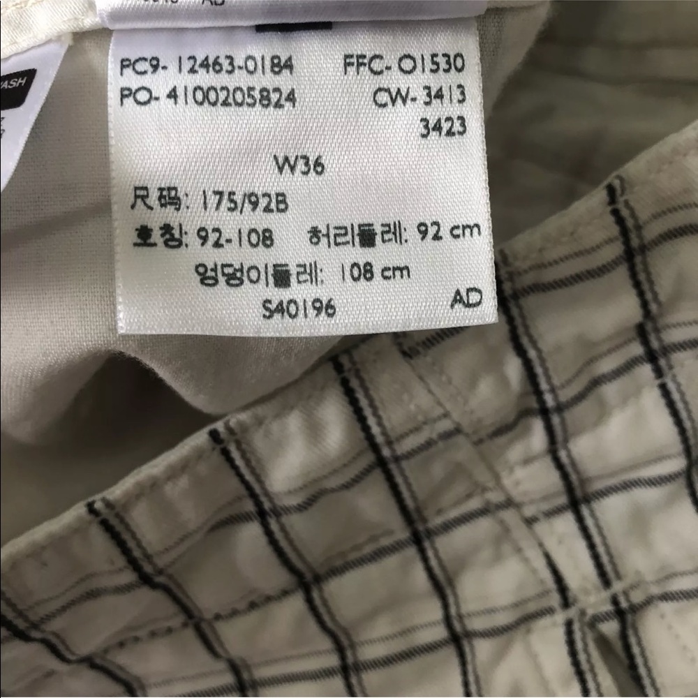 Levis 36 Shorts Cargo White Blue Checks Plaid A - Picture 7 of 8